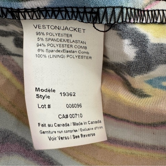 Rare Joseph Ribkoff Multicolour Jacket+Matching skirt shiny abstract Art to Wear - Picture 6 of 12